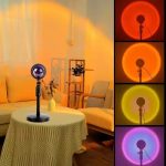 RGB Dimming 180 Degree Rotation Remote Control USB Plug-in LED Rainbow Sunrise Sunset Projector Lamp - Image 5