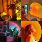 RGB Dimming 180 Degree Rotation Remote Control USB Plug-in LED Rainbow Sunrise Sunset Projector Lamp - Image 2