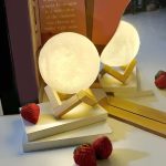 Moon Ball Lamp LED Night Light With Plastic Stand Battery Powered Starry Lamp Bedroom Decor Bedside Night Lights Kids Gifts - Image 3