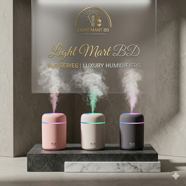 H2O USB Cool Mist Humidifier - Portable Air Purifier with Colorful Night Light & Silent Operation