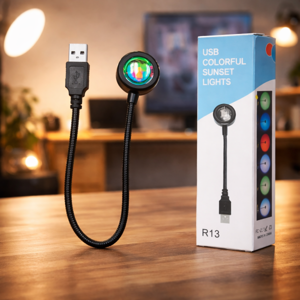 USB Colorful Sunset Light – Multi Color Projection Lamp for Room Decor | Light Mart BD